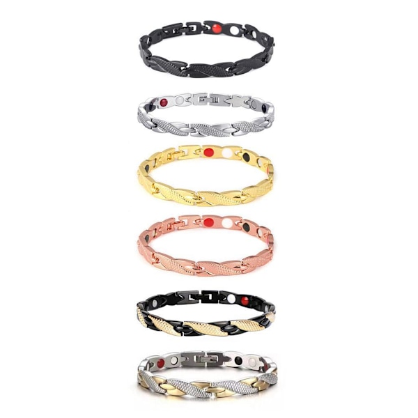 Magnetisk Läknings Terapi Artrit Armband Hälsosam Viktminskning Smärtlindring .ny Golden One size