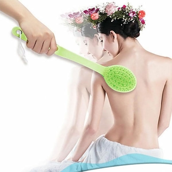 2 i 1 Badborste Skrubb Hudmassage Dusch Rygg Bad Badrum Hem Borste I9O6 rose Red One-size