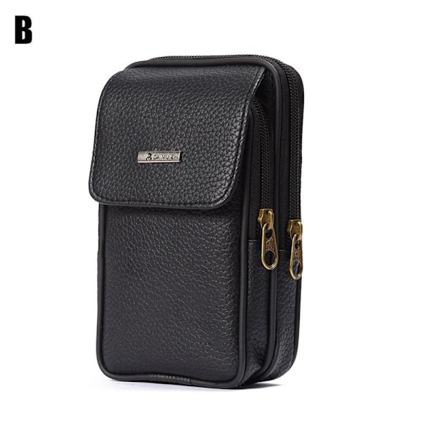 Herr Äkta Läder Clutch Väskor Business Kohud Plånböcker Dragkedja Handväska Skinn Mobilväska Man J8d0 Vertical black One-size