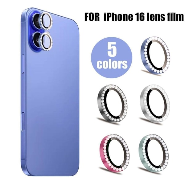 För Iphone16/16plus Lyxigt Kameraskydd Metall G0g7 Glas Härdat Lins White 1pcs