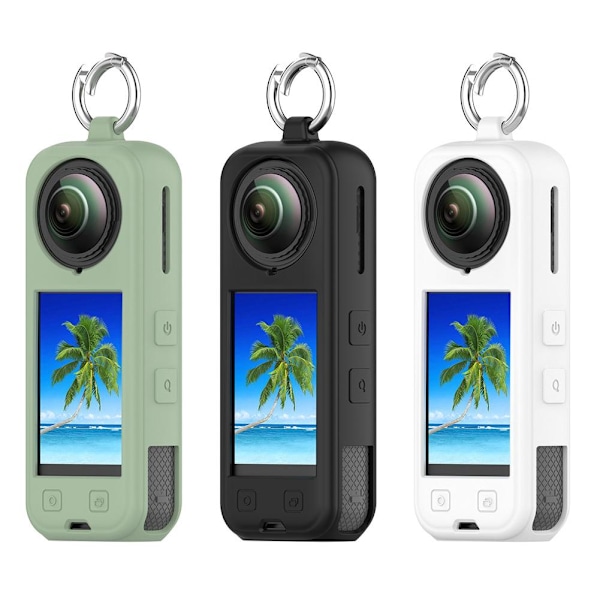 Fullständigt skyddsfodral för Insta 360 X5, mjukt silikonfodral med hängkrok, silikonskydd mot repor kameraskydd Gray 1 pcs
