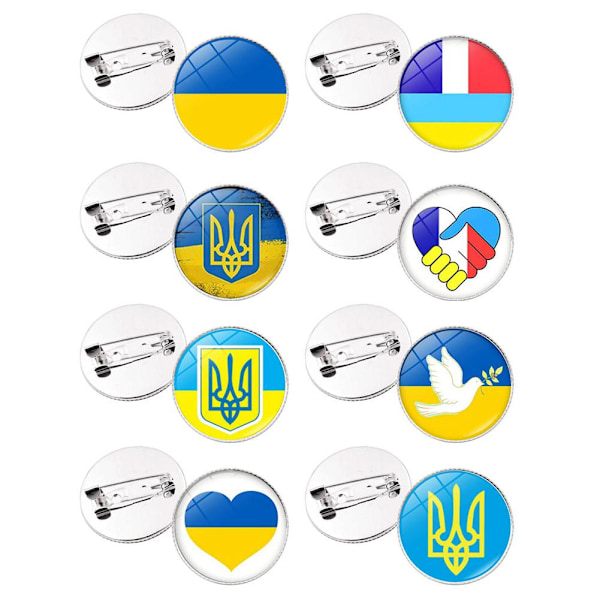 Ukraina Badge Ukrainsk Flagga Nål Knapp 25mm 5st R5X3 T9R3 D3C2 X6S5 style3 One size 5pcs