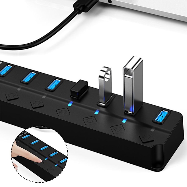 Hub Splitter Extender 7-port Usb3.0 Adapter Höghastighets Splitter Notebook En-till-fyra Extender 3 R1u2