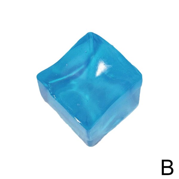 【Färdigt lager】 Mini Mochi Ice Block Stress Ball Toy Anti Stress Sq blue onesize