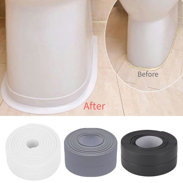 Vattentät Tätningsremsa Anti-mögel Badrum Kök Badkar Dusch Handfat Dörr E5I5 grey one-size