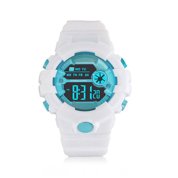 Fashion Electric Sports Watch Watch för barn S White Blue One size