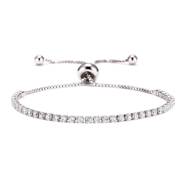 Justerbart armband med infällbar klo och kedja för kvinnor, guld- och silverfärg, enkelt armband Z7Q9 Silvery One size