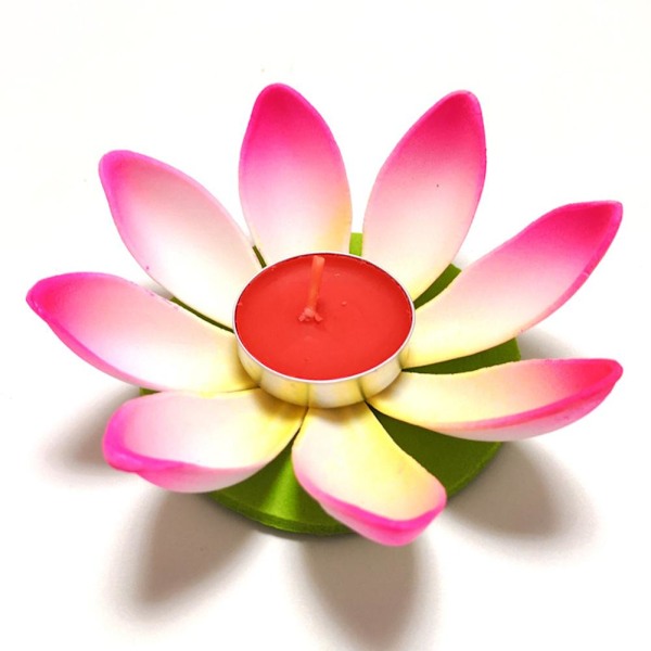 Flytande Vatten Lotus. Lampa Lotus. Önskelampa Utomhus Ljuslykta Festival Lam> Pink 1pcs