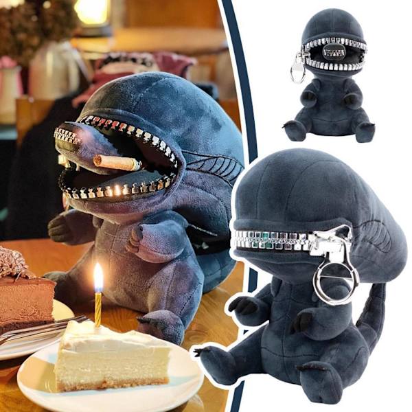 Xenomorph Plyschleksak med dragkedjemun, tecknad plyschdocka, mjukt gosedjur+ 1pc 1pc