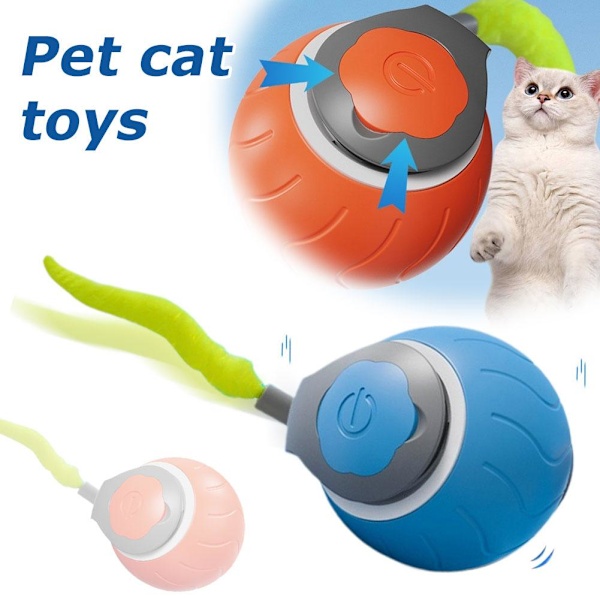 Automatisk Rullande Boll Smart Katt Hund Leksaker Elektrisk Husdjur Självrörande Spel K2K6 Blue 1set