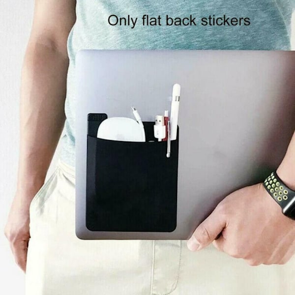 Självhäftande Förvaringsväska för Laptop Baksida Mus Digital Hårda Tillbehör Laptop Organizer Ficka Väska N0G1