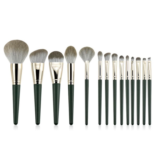 14 st/set sminkborste set foundation borste puder borste öga Sha Green 14pcs