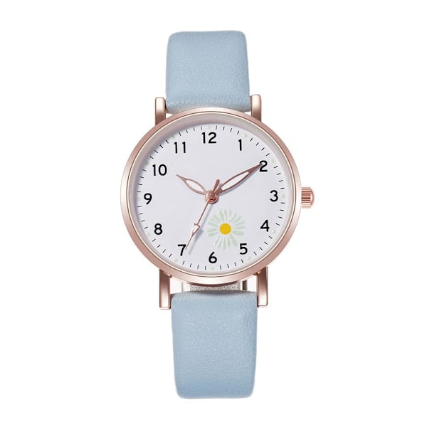 Lysande Klocka Nattlysande Kvinnor Söt Läder Enkla Klockor Liten Urtavla Quartz J4O3 Blue One size