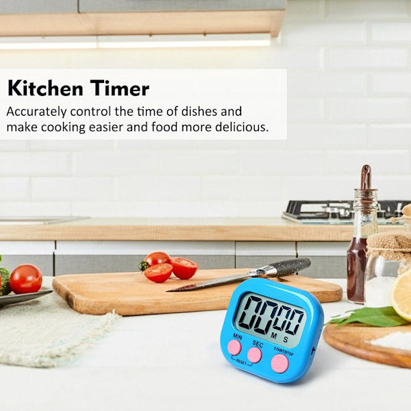Stor LCD Digital Kökstimer Matlagning Nedräkning Upp Klocka Högt Alarm Magnetisk pink 1PCS