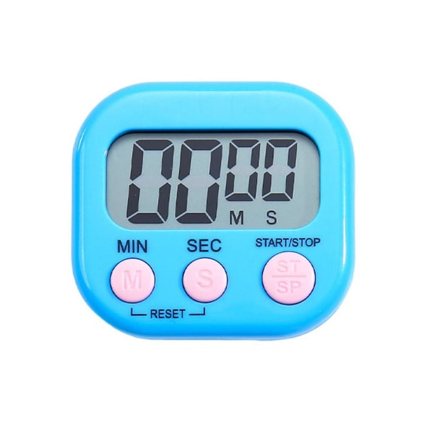 Stor LCD Digital Kökstimer Matlagning Nedräkning Upp Klocka Högt Alarm Magnetisk blue 1PCS