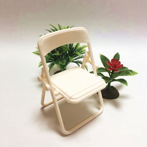 Julstrumpa Mini Fällbar Stol Telefonställ Telefonhållare 1/4 AU Snabb white 1pcs