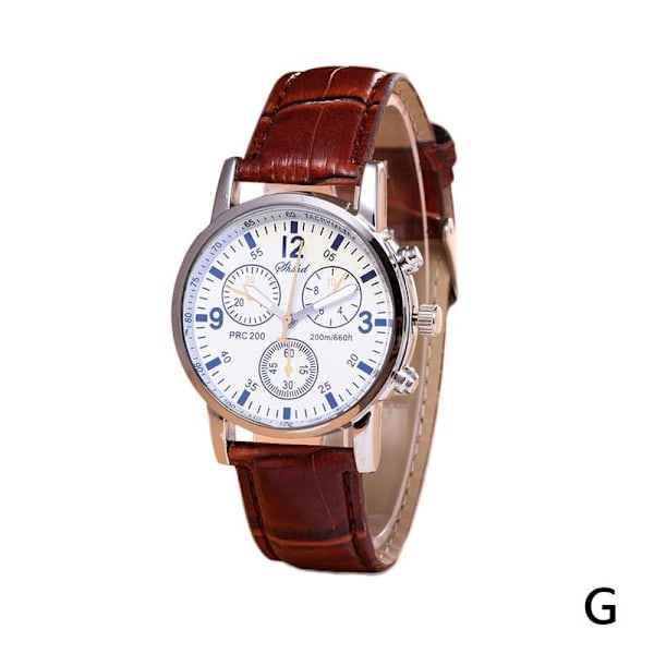 Herr Läder Militär Casual Analog Quartz Armbandsur Ny N6H4 brown One-size