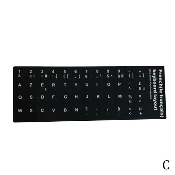Tangentbordsspråk Matte Letter Correction Sticker blackC French