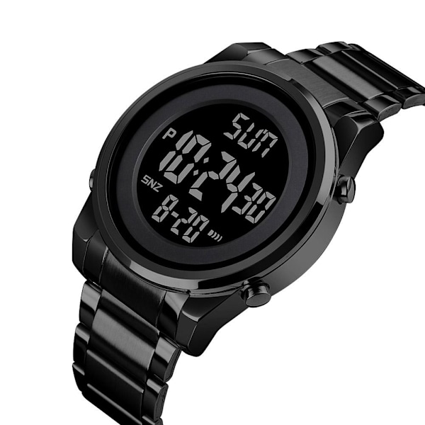 Herrklocka Enkel Business Multifunktionell Stålarmband Vattentät Mode W S1Q9 Black One size