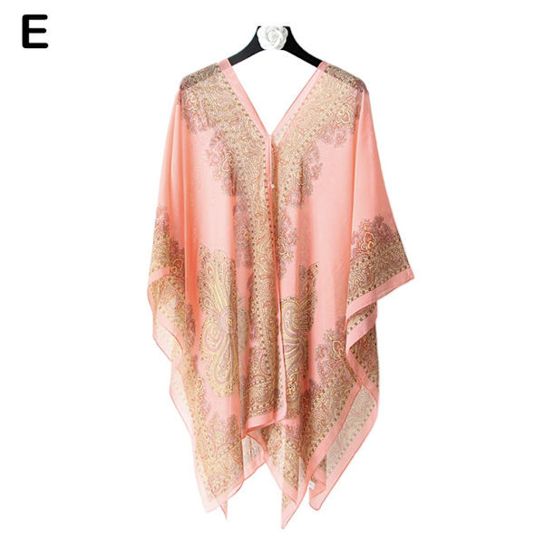 Dam Beach Cover Up Poncho Beachwear Dress Summer Swimwear Biki pink One-size
