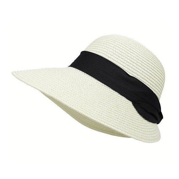 Vikbar Dam Dam Sommar Sol Strand Floppy Derby Hatt Halm Hink Brätte W1Z6 white one-size