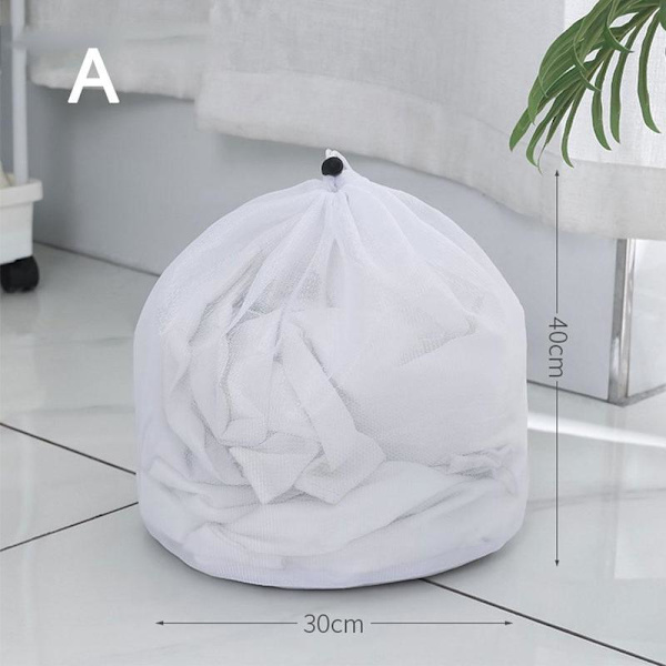 Stora tvättnätspåsar slitstark finmaskig tvättpåse dragsko med för stora låsbara kläder R0R2 whiteA 30*40cm