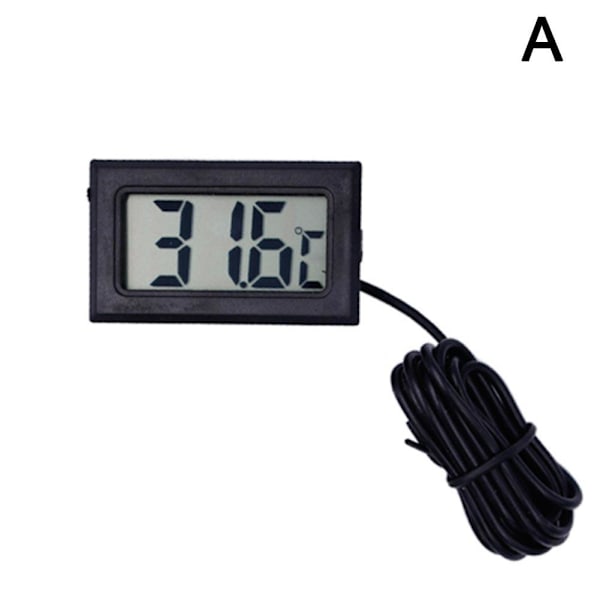 Akvarium Mini Inbäddad LED Digital Termometer Temperatur NE Co black One-size