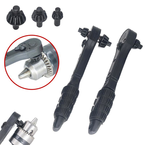 Borrfutter-nyckelsats, 2-i-1 Svart Snabb Spärrborrfutter-nyckel Wrench * 1pcs * 3 * gear 1set