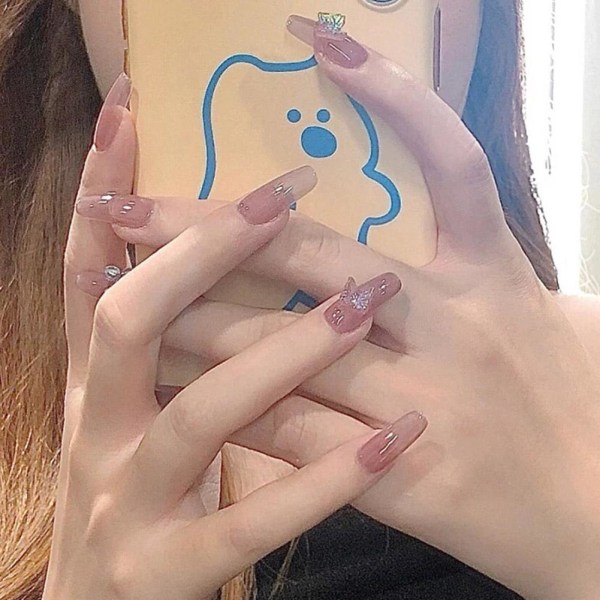 Sticker Press On Nails Nail Art Patch Fake Nails Flame Flase Nai 1 one-size