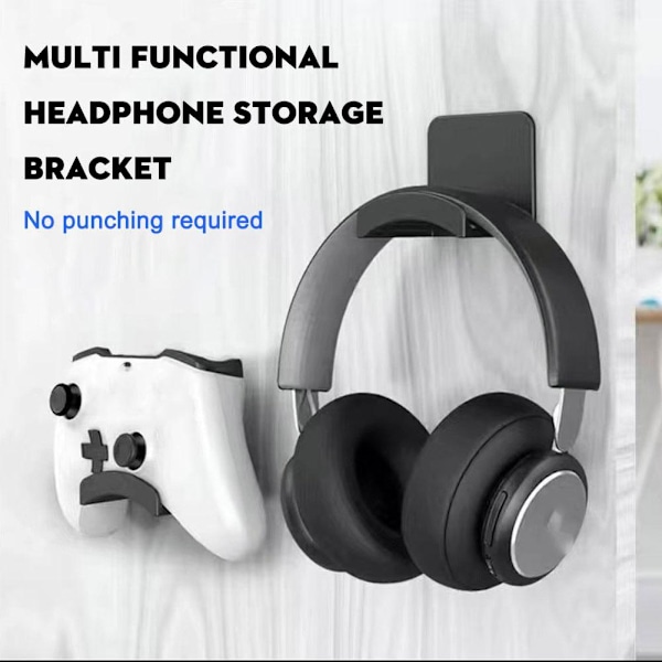 1x Hörlurshängare Under Skrivbord Krok Headset Display Ny Väggmonteringshållare -AU.  White 2pcs