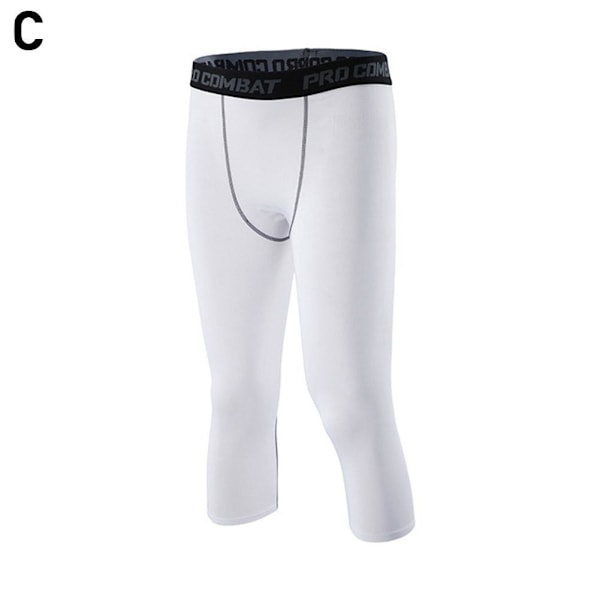 Herr Kompressionsbyxor 3/4 Shorts Sport Leggings Basketboll Ben grey M