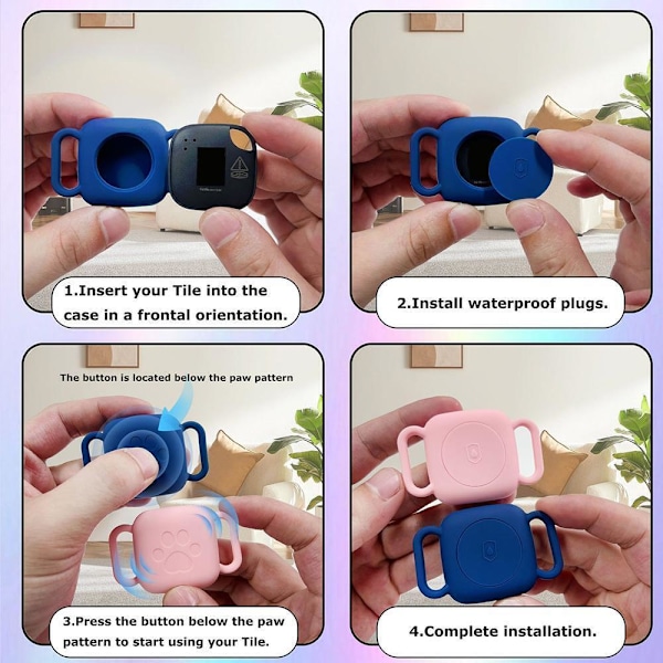 Silikonfodral för husdjurshalsband för Tile Mate Tracker 2024 Kattskydd NYTT W0P0 White 1set
