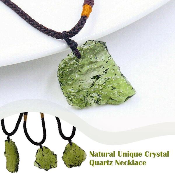 Moldavit Impact Glas Hänge för Chakra Energi Naturlig Tjeckisk Meteorit Hot Q6 C one
