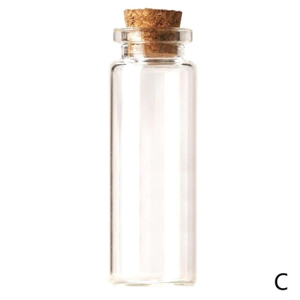 5 storlekar Små glasflaskor med korkpropp Små flaskor Burkar C TransparentC 5ml