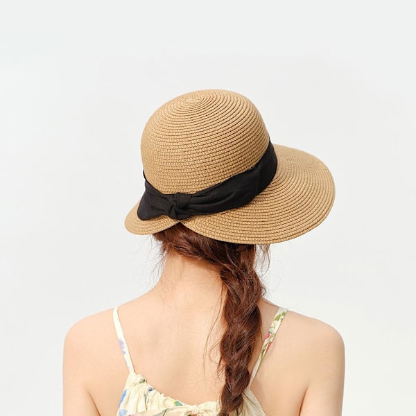 Vikbar Dam Dam Sommar Sol Strand Floppy Derby Hatt Halm Hink Brätte W1Z6 white one-size