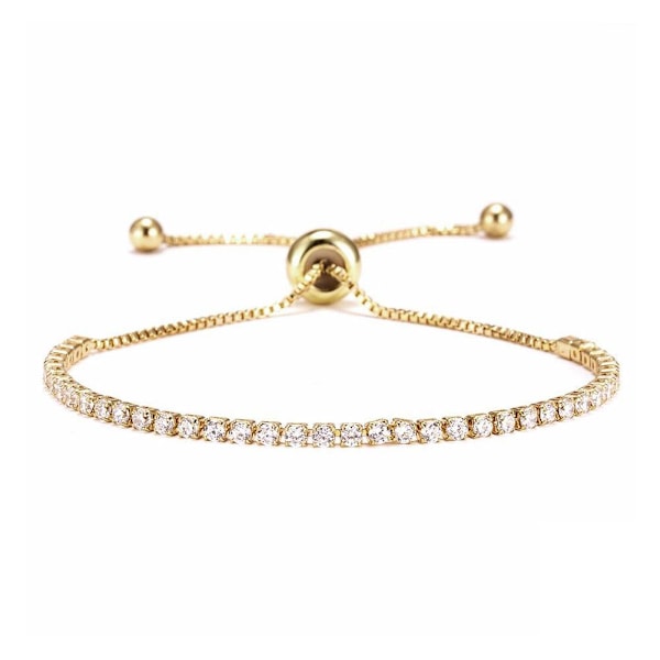 Justerbart armband med infällbar klo och kedja för kvinnor, guld- och silverfärg, enkelt armband Z7Q9 Golden One size