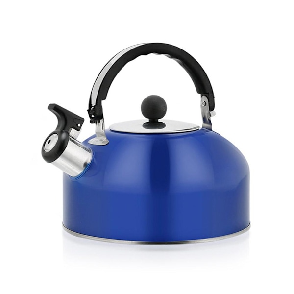 ♤ Visslande Vattenkokare Rostfritt Stål Camping Vattenkokare för Gasspis & Induktionshäll deep blue 1PCS