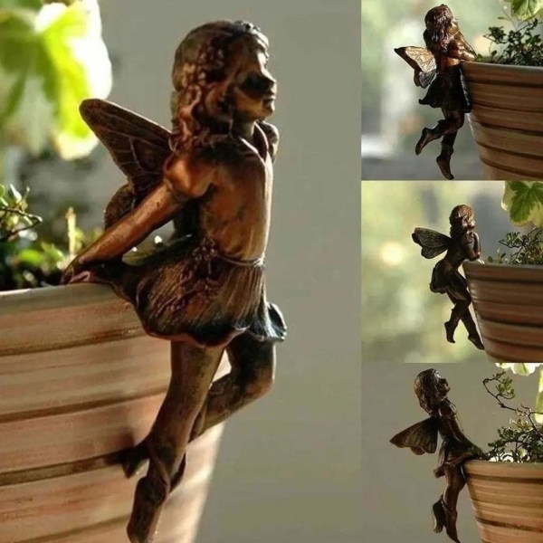 Trädgårdsprydnad Hängande Magisk Fairy Angel Heminredningsfigur BrassB B