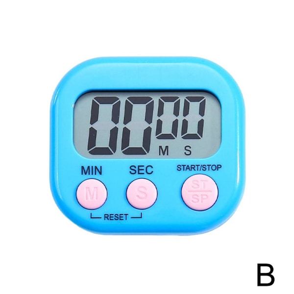 Stor LCD Digital Kökstimer Matlagning Nedräkning Upp Klocka Högt Alarm Magnetisk green 1PCS