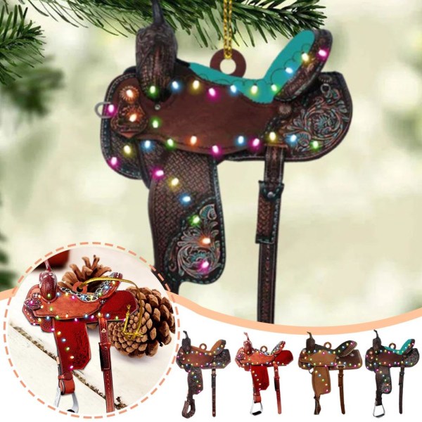 Hästsadel juldekorationer för ridning älskare Present Ha D One-size