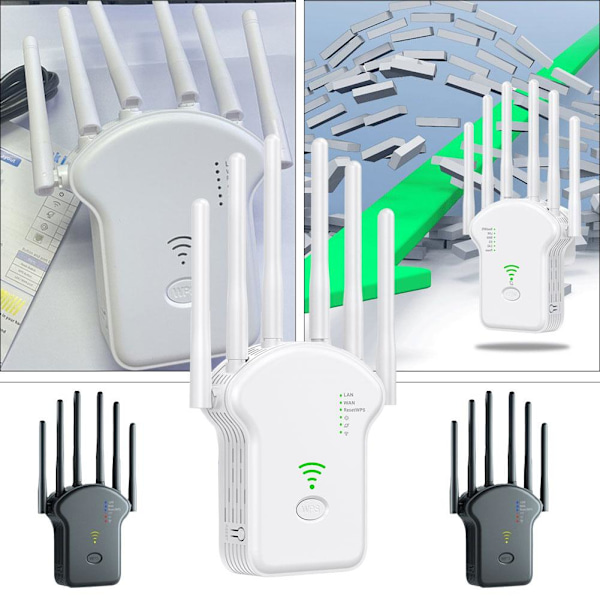 Trådlös Repeater Wifi-signalförstärkare 2-bands Extender Hem Rou  white US300M