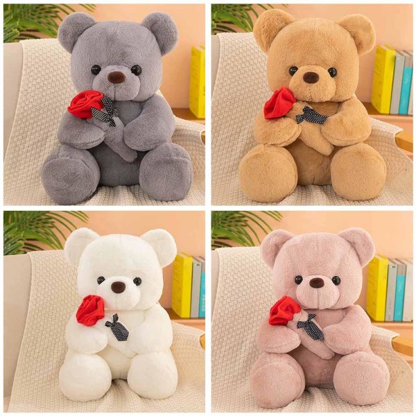 9,8'' Teddy Bear Doll med Rose Soft Comfort Doll Valentine' pink 25