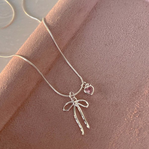 Rosett sweetheart ormben halsband lätt lyx all-match söt nyckelben W1E3 Earrings One size