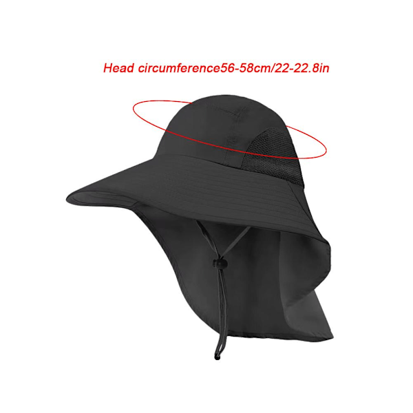 Solhatt för män och kvinnor med nackskydd UPF 50+ UV-skyddande vandrings- och fiskehattar ＋ Khaki onesize