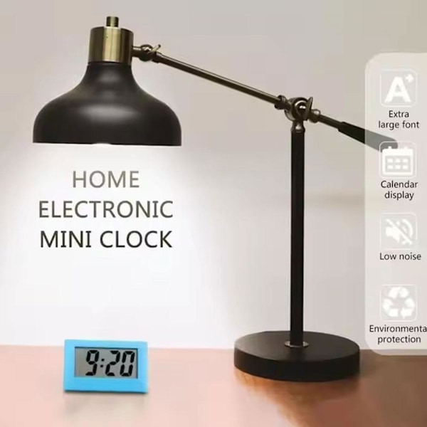 Digital Klocka Endast Batteridriven, LED Stor Display, Liten Digital Reseklocka, lämplig för Sängbord/Sovrum White 1pcs