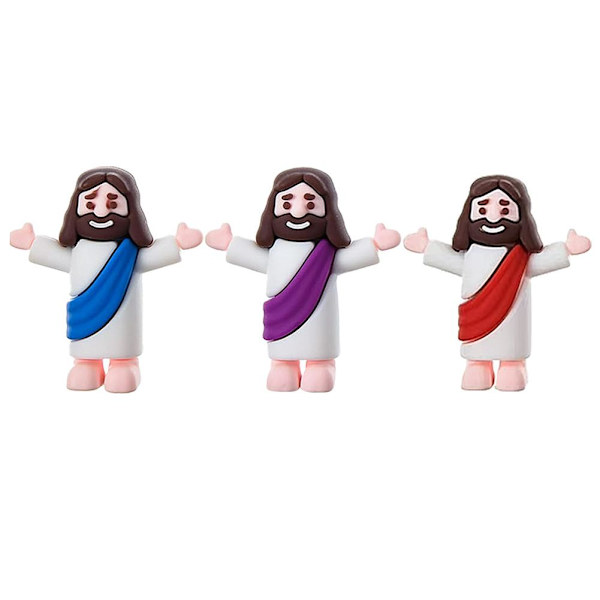 1/40 x Liten -Jesus Figurer Original Design Jesus- Love You Mini Gummi Leksak I0 Red 40pcs