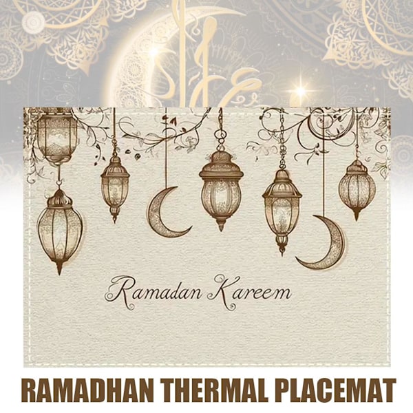 Glad Ramadan Lykta och Månmönster Bordstabletter Bordsdekoration Högtid P F9O4