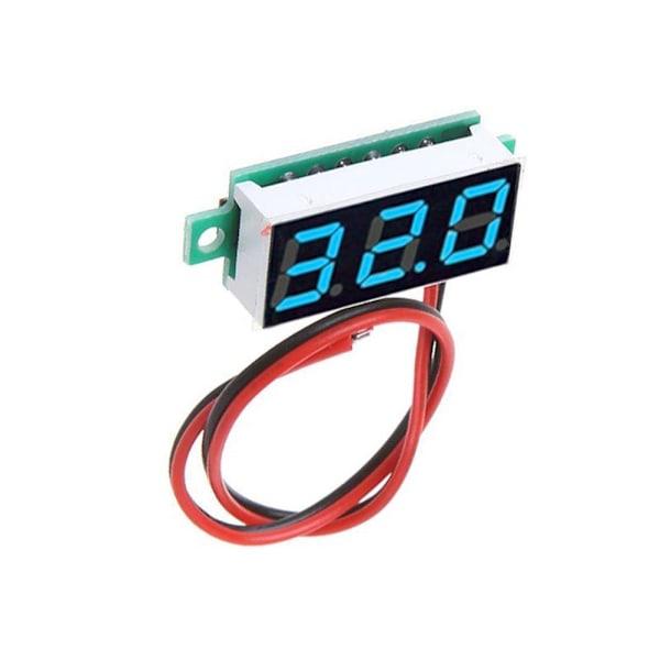 3-siffrig mini voltmeter med LED-trådar 0-30 V DC red One-size