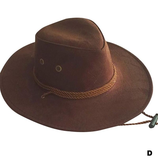 Hatt i hjortskinnssammet för män, stor fjäder, västerländsk repryttarhatt, cowboyhatt, formad hatt coffee 58-60cm