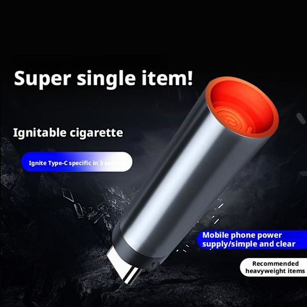 Elektrisk tändare - USB C tändare, flamlös vindtät, present till män A R9G7
